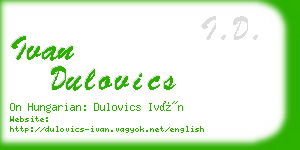 ivan dulovics business card